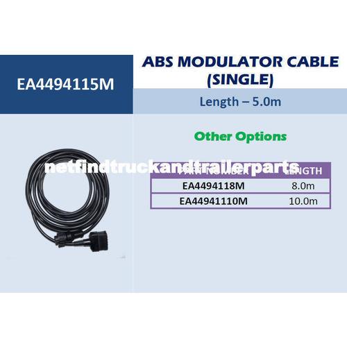 ABS Modulator Cable (Single) 5 metre Truck Trailer