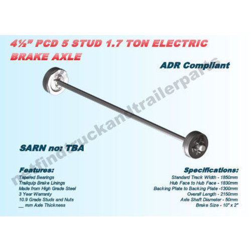Axle Trailer Electric Drum Brake –5 Stud 4.5" PCD 1.7 Ton