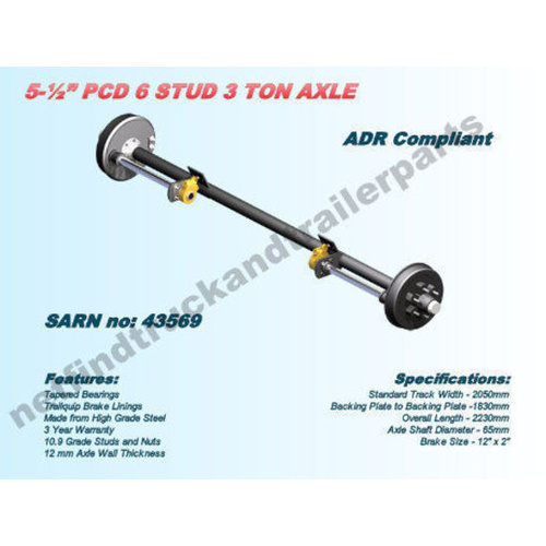 Axle Trailer Drum Brake –6 Stud 5.5" PCD 3 Ton (ADR Compliant)