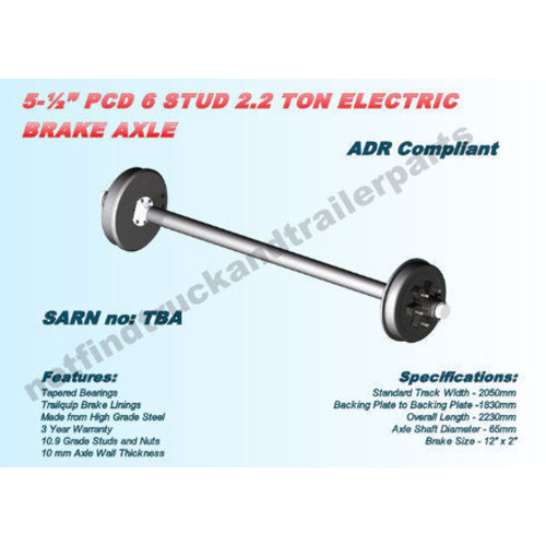 Axle Trailer Electric Drum Brake –6 Stud 5.5" PCD 2.2 Ton