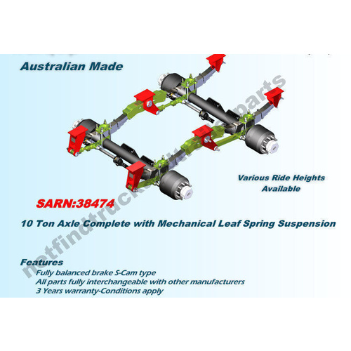 Suspension Trailer Mechanical – Overslung 10 Ton suit Tandem Axle Trailer 10'1''
