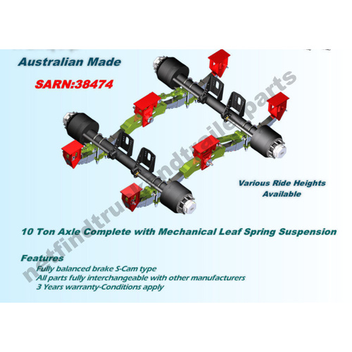 Suspension Trailer Mechanical – Underslung 10Ton suit Tandem Axle Trailer 10'1''