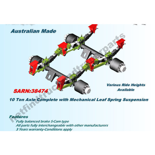 Suspension Trailer Mechanical – Underslung 10 Ton suit Tandem Axle Trailer 9'1''