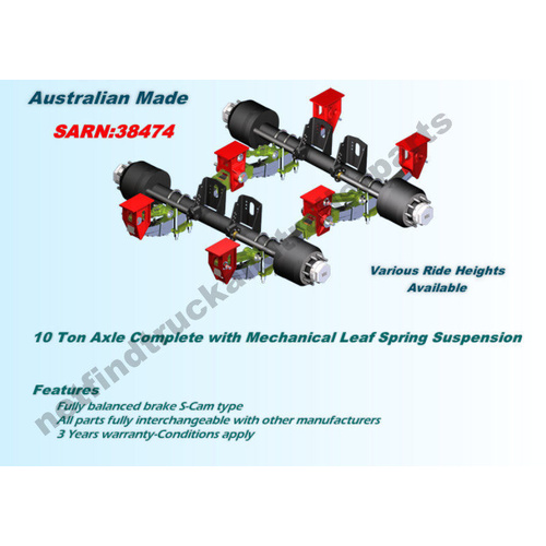 Suspension Trailer Mechanical – Underslung 10 Ton suit Tandem Axle Trailer 8'1''
