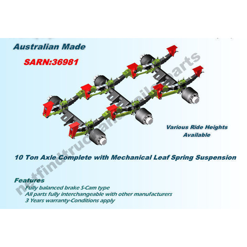 Suspension Trailer Mechanical – Overslung 10 Ton suit Tri Axle Trailer 9'1''