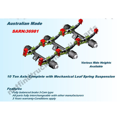 Suspension Trailer Mechanical – Overslung 10 Ton suit Tri Axle Trailer 8'1''