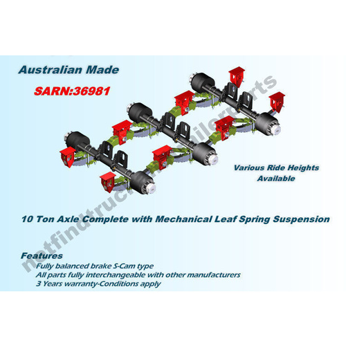 Suspension Trailer Mechanical – Underslung 10 Ton suit Tri Axle Trailer 9'1''