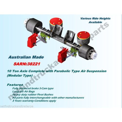 Suspension Trailer Airbag – Underslung 10 Ton to suit Single Axle Trailer (ADR)