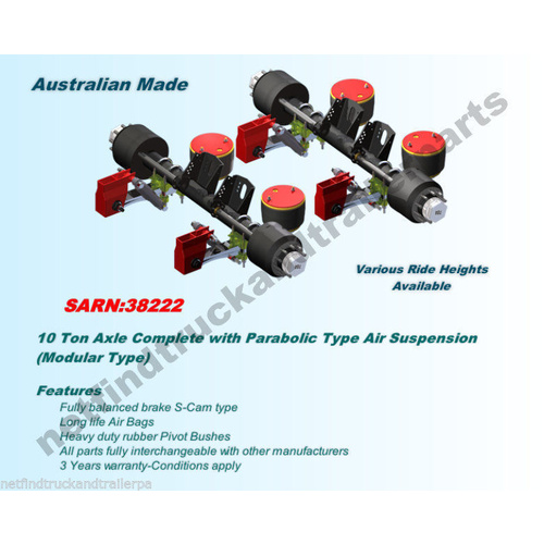 Suspension Trailer Airbag – Underslung 10 Ton to suit Tandem Axle Trailer (ADR)