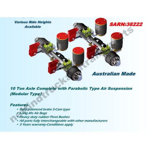 Suspension Trailer Airbag – Overslung 10 Ton to suit Tandem Axle Trailer (ADR)
