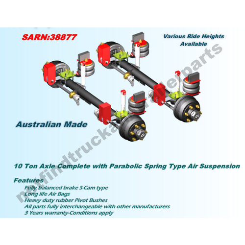 Suspension Trailer Airbag – Overslung 5 Ton to suit Tandem Axle Trailer (ADR)