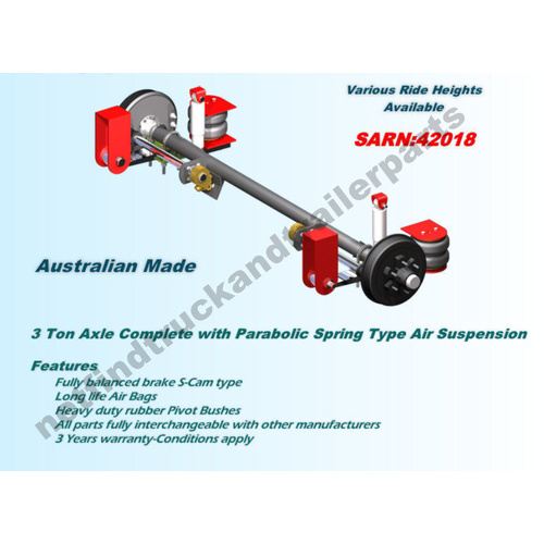 Suspension Trailer Airbag – Underslung 3 Ton to suit Single Axle Trailer (ADR)