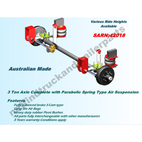 Suspension Trailer Airbag – Overslung 3 Ton to suit Single Axle Trailer (ADR)