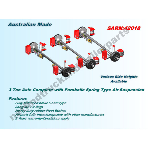 Suspension Trailer Airbag – Underslung 3 Ton to suit Tri Axle Trailer (ADR)