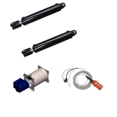 Kit 2 x Hydraulic Cylinder Agram 2.5"x 16" Stroke with 1 x 12Volt Single Acting Powerpack