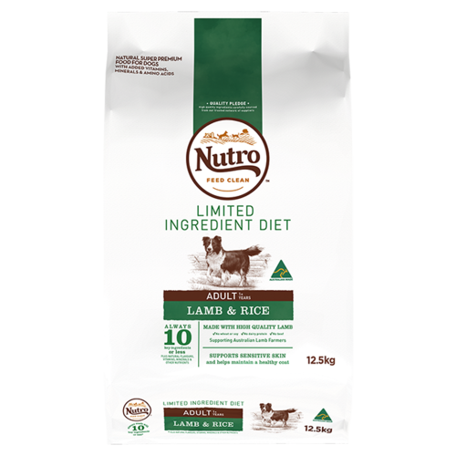 Nutro Limited Ingredient Diet Adult Lamb & Rice Dry Dog Food 12.5kgs