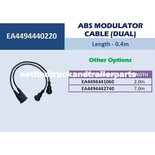 ABS Modulator Cable (Dual) 0.4 metre Truck Trailer 