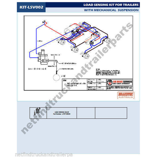 Trailer Load Sensing Kit for Mechanical Suspension to suit Single, Tandem, Tri