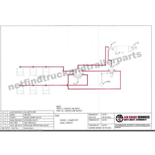 Trailer Raise Lower Valve Kit