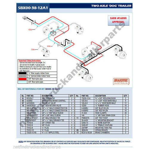 Retrofit Trailer Brake Kit 2 Axle Dog Trailer Brake Control System ADR Approved