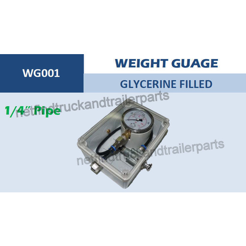 Weight Gauge To Suit Truck Or Trailer- Glycerine Filled