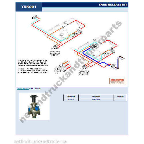 Trailer Yard Release Valve Kit