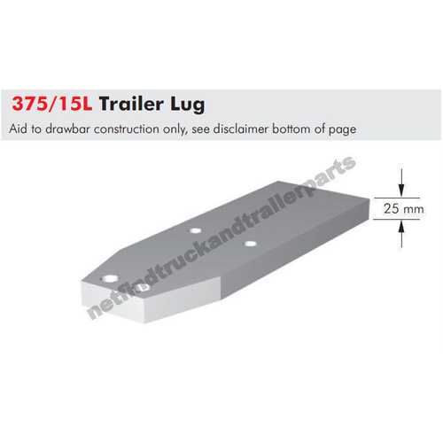Bartlett Trailer Hood 95mm Accessory - Lug 25mm 375/145L