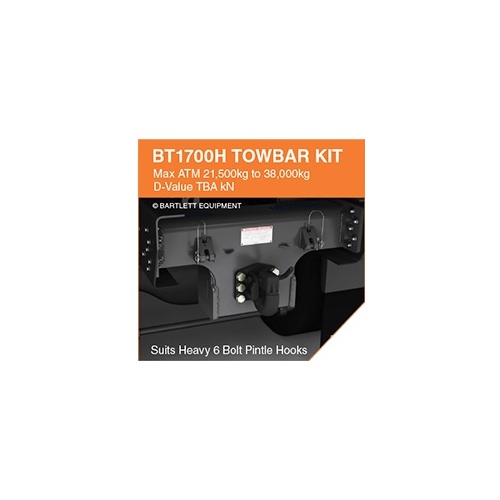 Tow bar to suit Heavy 6 Bolt Pintle Hook 30,000kg includes bolt kit BT1700H-30T