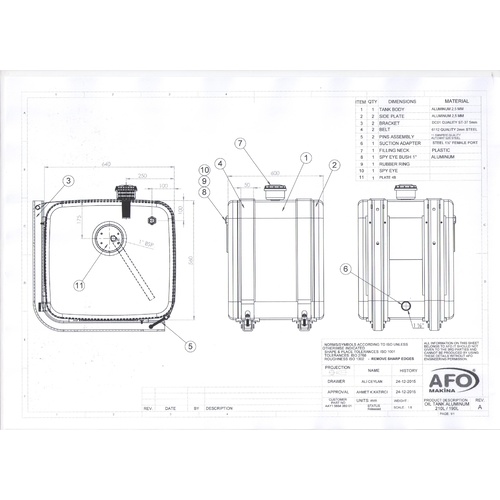 Truck Trailer HYDRAULIC OIL TANK Rectangular Steel - 210L Steel End of Line